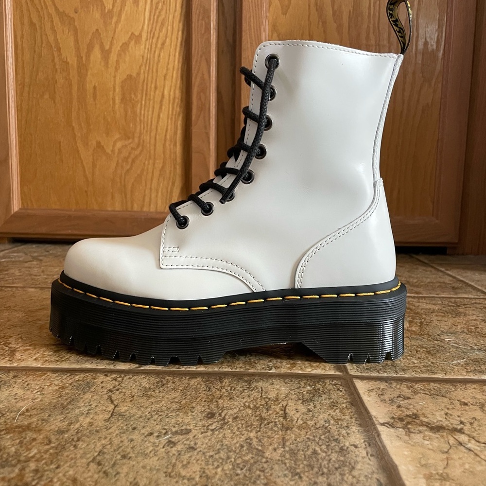 Dr. Martens Classic White Lace-Up Boots